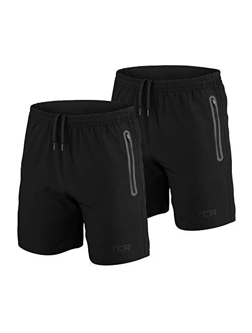 TCA Men's Elite Tech Lightweight Running or Gym Training Shorts with Zip Pockets