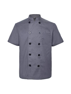 TOPTIE Unisex Short Sleeve Chef Coat Jacket