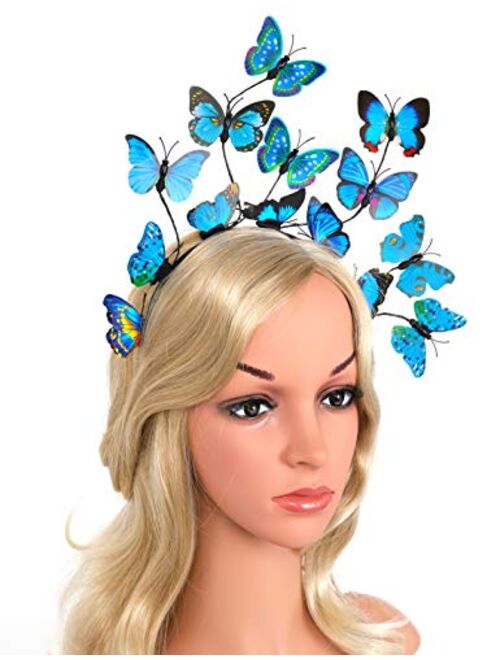 Coucoland Butterfly Fascinator Hat Kentucky Derby Fascinators Boho Style Headband Butterfly Headpiece