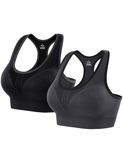 Heathyoga Padded Sports Bra for Women High Impact Workout Bras for Women Sports Bra Pack Racerback Yoga Bra Everyday Bra