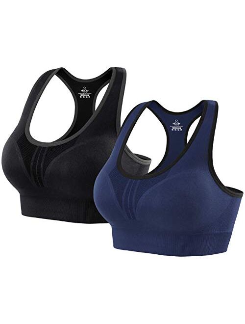 Heathyoga Padded Sports Bra for Women High Impact Workout Bras for Women Sports Bra Pack Racerback Yoga Bra Everyday Bra