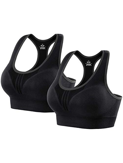 Heathyoga Padded Sports Bra for Women High Impact Workout Bras for Women Sports Bra Pack Racerback Yoga Bra Everyday Bra