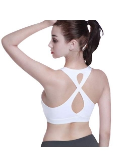 Sports Bras for Women, High Impact Full Coverage Comfortable Padded Bras for Gym Fitness with Removable Pads