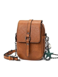 Small Crossbody Purses for Women Leather Designer Phone Bag Adjustable Long Strap with Headphone Port