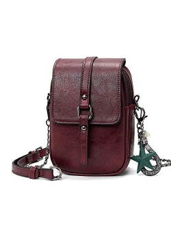 Small Crossbody Purses for Women Leather Designer Phone Bag Adjustable Long Strap with Headphone Port