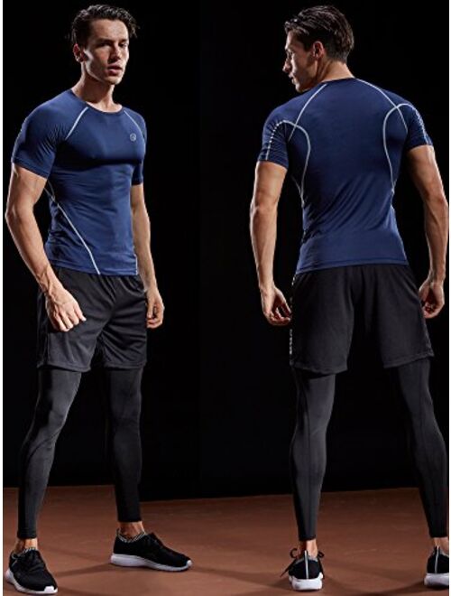 Neleus Men's Compression Baselayer Athletic Workout T Shirts