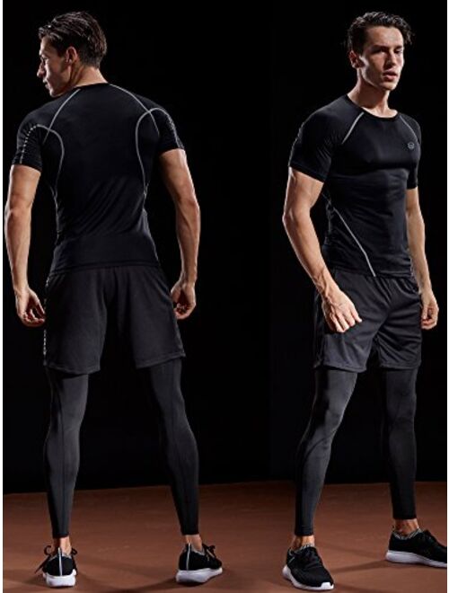 Neleus Men's Compression Baselayer Athletic Workout T Shirts