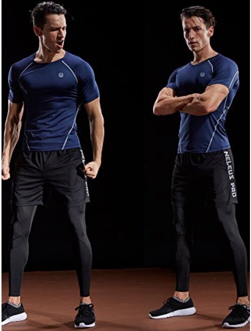 Neleus Men's Compression Baselayer Athletic Workout T Shirts