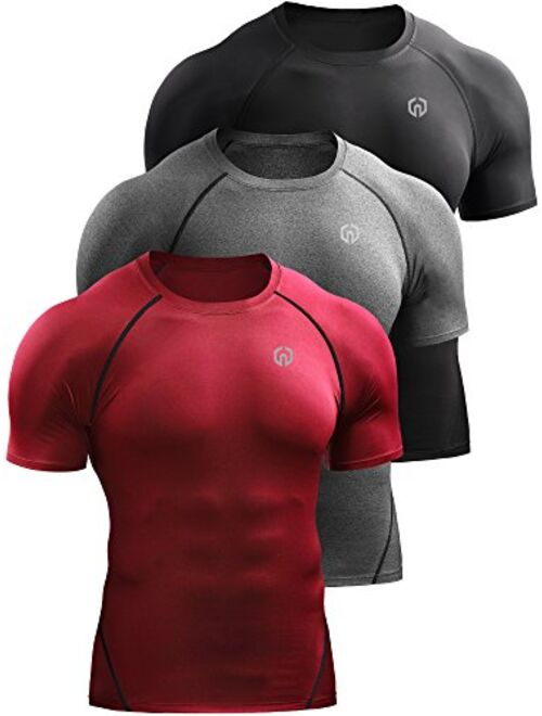 Neleus Men's Compression Baselayer Athletic Workout T Shirts