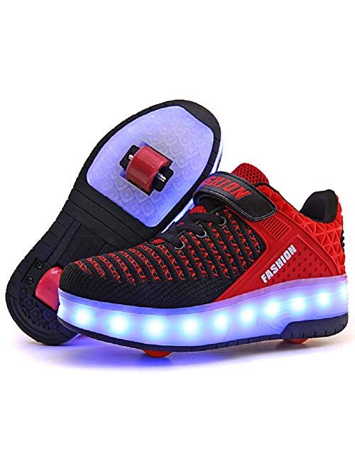 Nsasy Roller Shoes Girl Sneakers with Wheels Become Sport Sneaker with Led for Children Gift