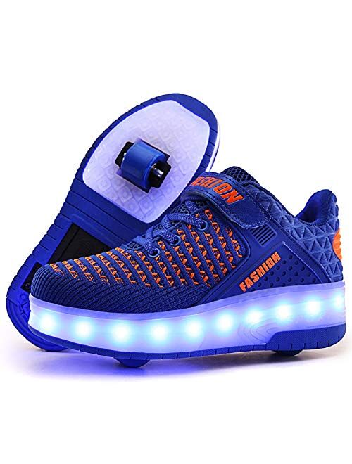 Nsasy Roller Shoes Girl Sneakers with Wheels Become Sport Sneaker with Led for Children Gift