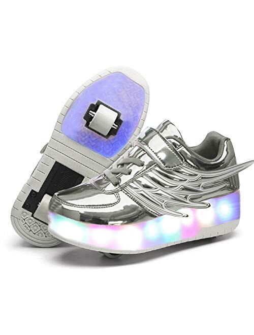 Nsasy Roller Shoes Girl Sneakers with Wheels Become Sport Sneaker with Led for Children Gift