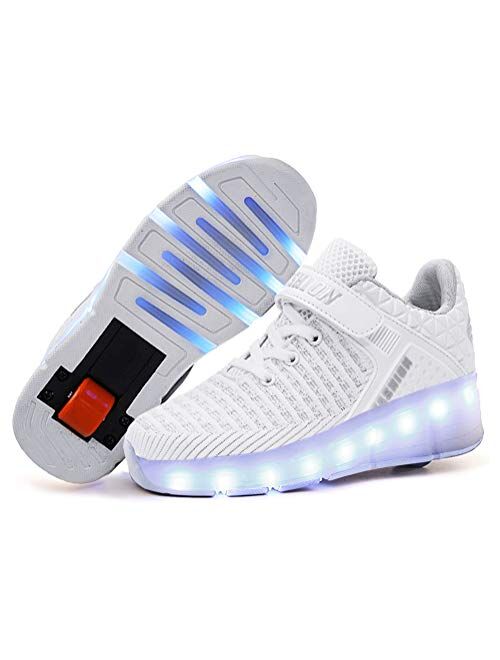 Nsasy Roller Shoes Girl Sneakers with Wheels Become Sport Sneaker with Led for Children Gift