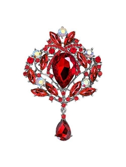 JewelryHouse Gorgeous Austrian Imitation Crystal Rhinestone Wedding Brooch Pin