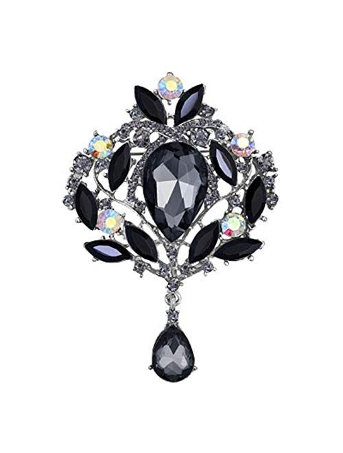 JewelryHouse Gorgeous Austrian Imitation Crystal Rhinestone Wedding Brooch Pin