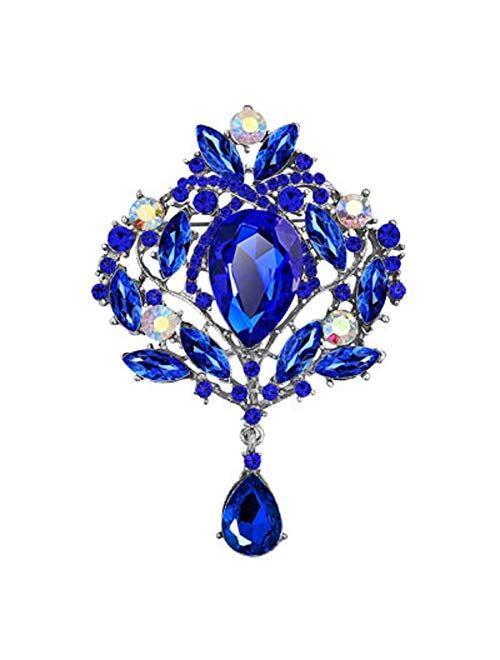 JewelryHouse Gorgeous Austrian Imitation Crystal Rhinestone Wedding Brooch Pin