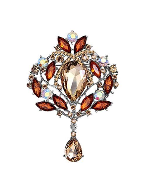 JewelryHouse Gorgeous Austrian Imitation Crystal Rhinestone Wedding Brooch Pin