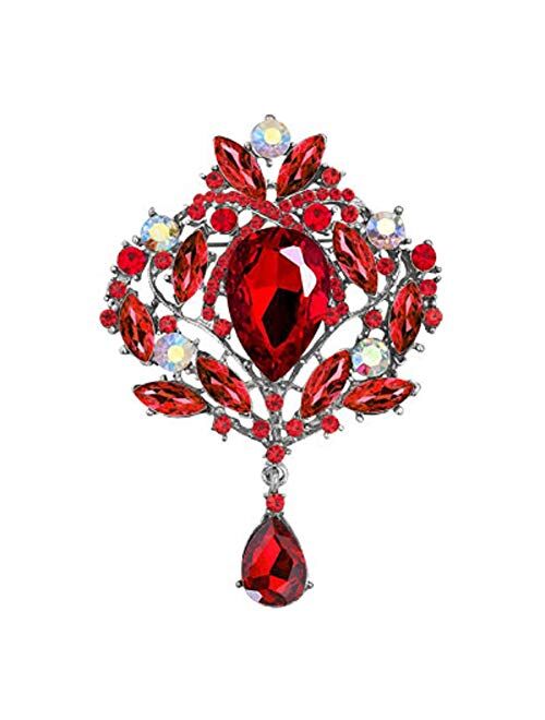 JewelryHouse Gorgeous Austrian Imitation Crystal Rhinestone Wedding Brooch Pin