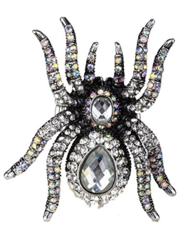 YACQ Women's Spider Pin Brooches + Pendants 2 in 1 - Scarf Holders - Lead & Nickle Free - 2-1/4 x 2-1/4 Inches - Halloween Costume Accessories