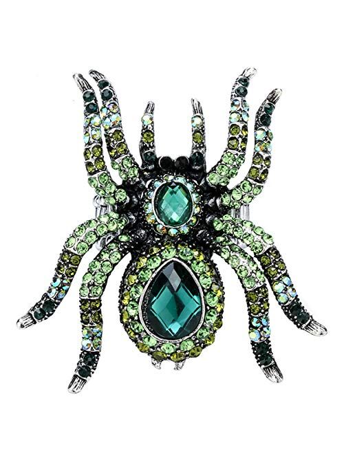 YACQ Women's Spider Pin Brooches + Pendants 2 in 1 - Scarf Holders - Lead & Nickle Free - 2-1/4 x 2-1/4 Inches - Halloween Costume Accessories