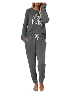 Women 2 Piece Tie Dye Sweatsuit Set Long Sleeve Pullover and Drawstring Sweatpants Sets