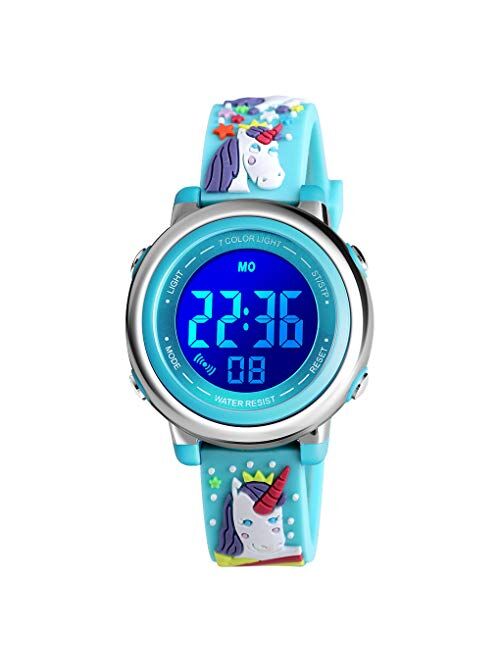 Kids Digital Sport Waterproof Watch for Girls Boys, Kid Sports Outdoor LED Electrical Watches with Luminous Alarm Stopwatch Child Wristwatch