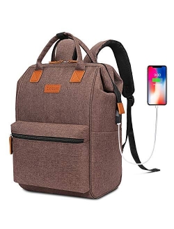 BRINCH Laptop Backpack Wide Open Computer Backpack Laptop Bag with USB Charging Port