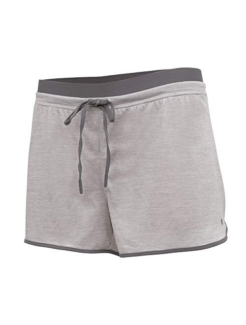 Layer 8 Women's Knit and Woven Quick Dry Two in One Running Yoga Work Out Short with Compression Shorts Underneath