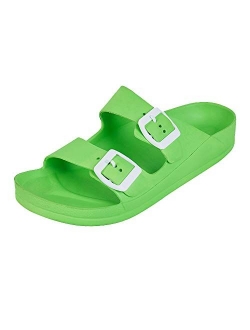 FUNKYMONKEY Comfort Slides Double Buckle Adjustable Flat Sandals