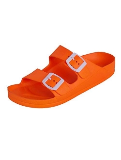 FUNKYMONKEY Comfort Slides Double Buckle Adjustable Flat Sandals