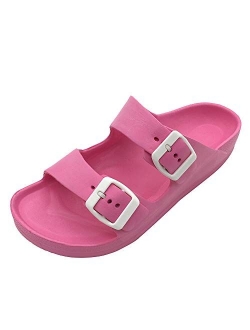 FUNKYMONKEY Comfort Slides Double Buckle Adjustable Flat Sandals