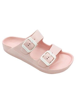 FUNKYMONKEY Comfort Slides Double Buckle Adjustable Flat Sandals