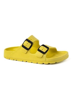 FUNKYMONKEY Comfort Slides Double Buckle Adjustable Flat Sandals