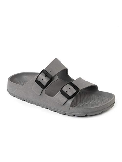 FUNKYMONKEY Comfort Slides Double Buckle Adjustable Flat Sandals