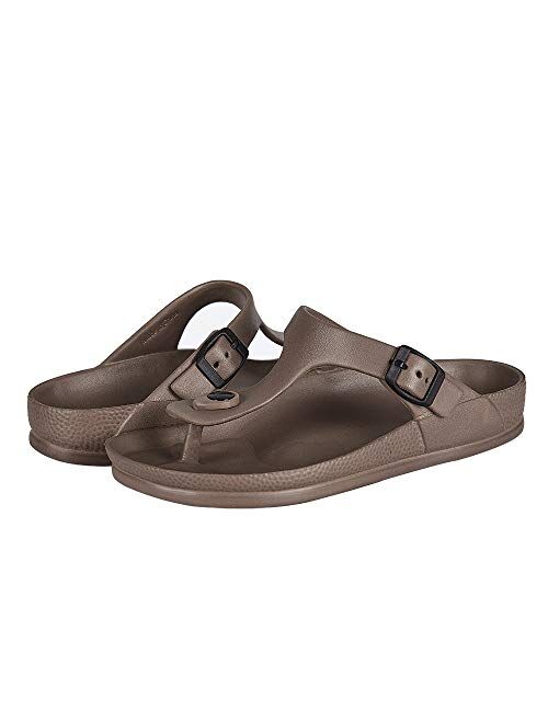 FUNKYMONKEY Comfort Slides Double Buckle Adjustable Flat Sandals