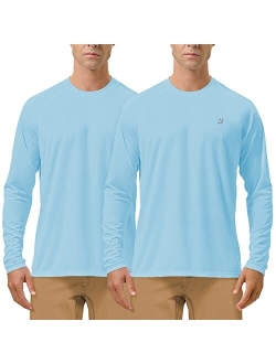 Roadbox Men's Sun Protection UPF 50+ UV Outdoor Long Sleeve Dri-fit T-Shirt Rashguard Shirts for Running, Fishing, Hiking