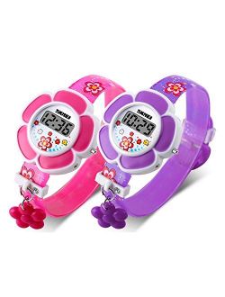 Kids Watch Girl Flower Shape Watch Novelty Cartoon Digital Watch 1144