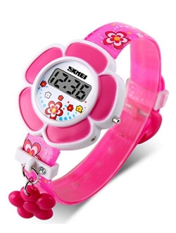 Kids Watch Girl Flower Shape Watch Novelty Cartoon Digital Watch 1144