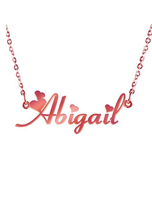 AIJIAO Unisex Personalized Nameplate Necklace Pendant My Name Custom Of Stainless Steel