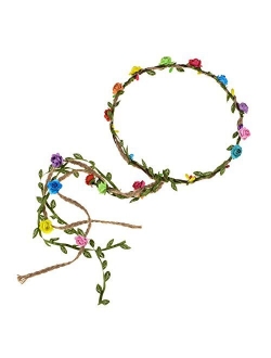 DDazzling Flower Crown Floral Wreath Headband Floral Garland Headbands photo props