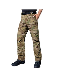 Men's Waterproof Tactical Cargo Pants Lightweight Ripstop Hiking Work Pants with Pockets