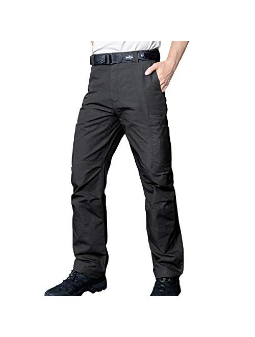 FREE SOLDIER Men's Waterproof Tactical Cargo Pants Lightweight Ripstop Hiking Work Pants with Pockets