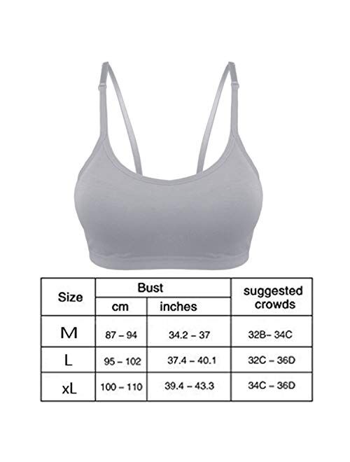 Omigga 4 Pack Mini Camisole Bra for Women Wireless Seamless Paddedwith Elastic Straps Sports Bra Sleep Bra, 4 Colors