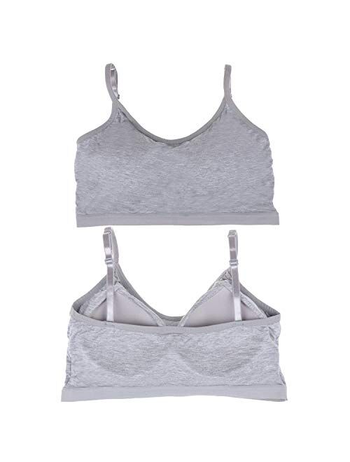 Omigga 4 Pack Mini Camisole Bra for Women Wireless Seamless Paddedwith Elastic Straps Sports Bra Sleep Bra, 4 Colors