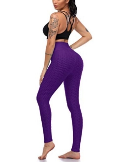 Women's Butt Lifting Leggings, High Waist Yoga Workout Pants Ultra Soft Slim Stretchy Booty Lift Tummy Control Biker Tights