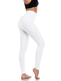 Women's Butt Lifting Leggings, High Waist Yoga Workout Pants Ultra Soft Slim Stretchy Booty Lift Tummy Control Biker Tights