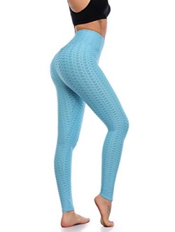 Women's Butt Lifting Leggings, High Waist Yoga Workout Pants Ultra Soft Slim Stretchy Booty Lift Tummy Control Biker Tights