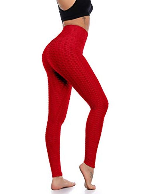 Women's Butt Lifting Leggings, High Waist Yoga Workout Pants Ultra Soft Slim Stretchy Booty Lift Tummy Control Biker Tights