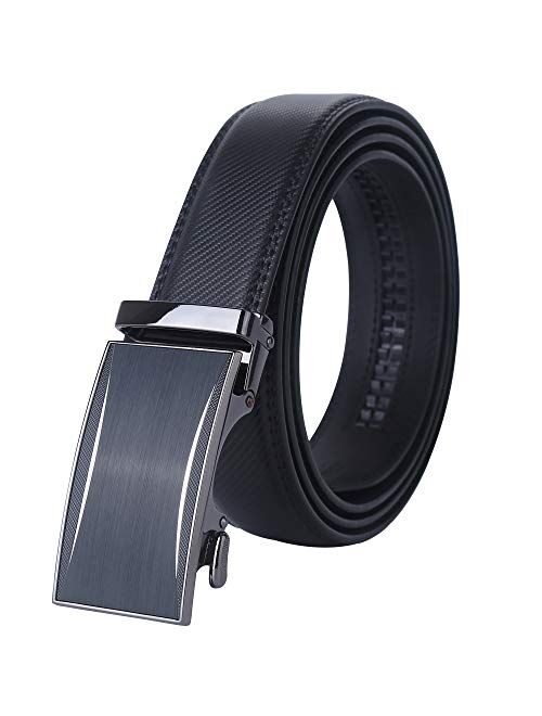 Lavemi Men's Real Leather Ratchet Dress Belt with Automatic Buckle,Elegant Gift Box