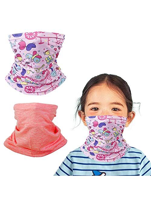 2PCS Neck Gaiter Bandanas Masks Magical Multi Protection Head wear For Kids